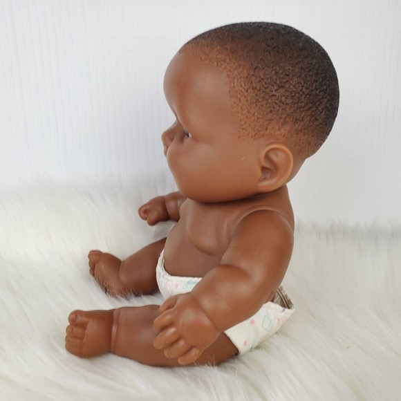 Berenguer Ethnic African American Black Chubby Baby Doll Wearing Diaper 10" - Picture 4 of 8